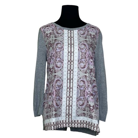 41 Hawthorn front floral panel long sleeves blouse size Small - Picture 6 of 9